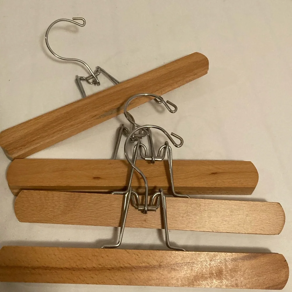 Wood clamp skirt/ pant hangers lot of 4